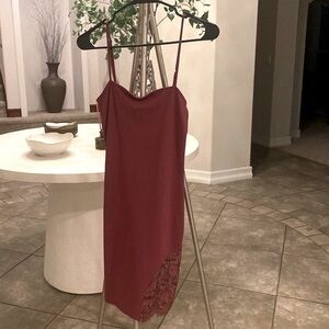 Mauve purple Burgundy maroon lace dress lace trim